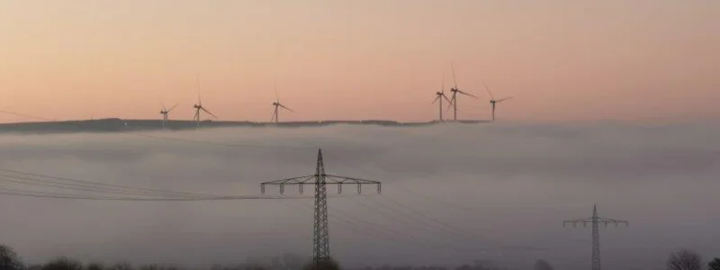 Windrad in winterlicher Landschaft