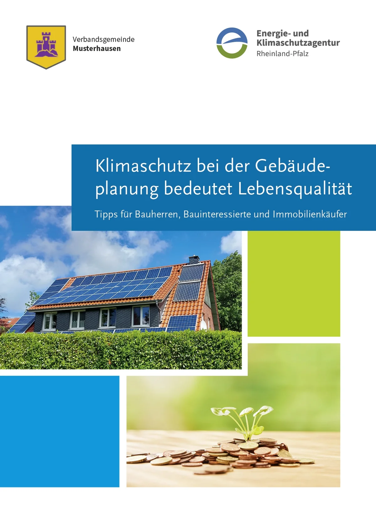 Titelbild der Broschüre "Klimaschutz bei der Gebäudeplanung bedeutet Lebensqualität"
