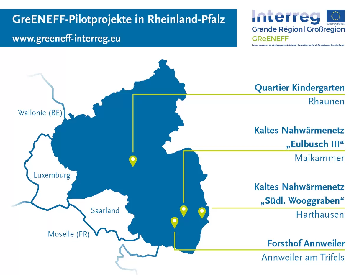 Standorte der Pilotprojekte in Rheinland-Pfalz