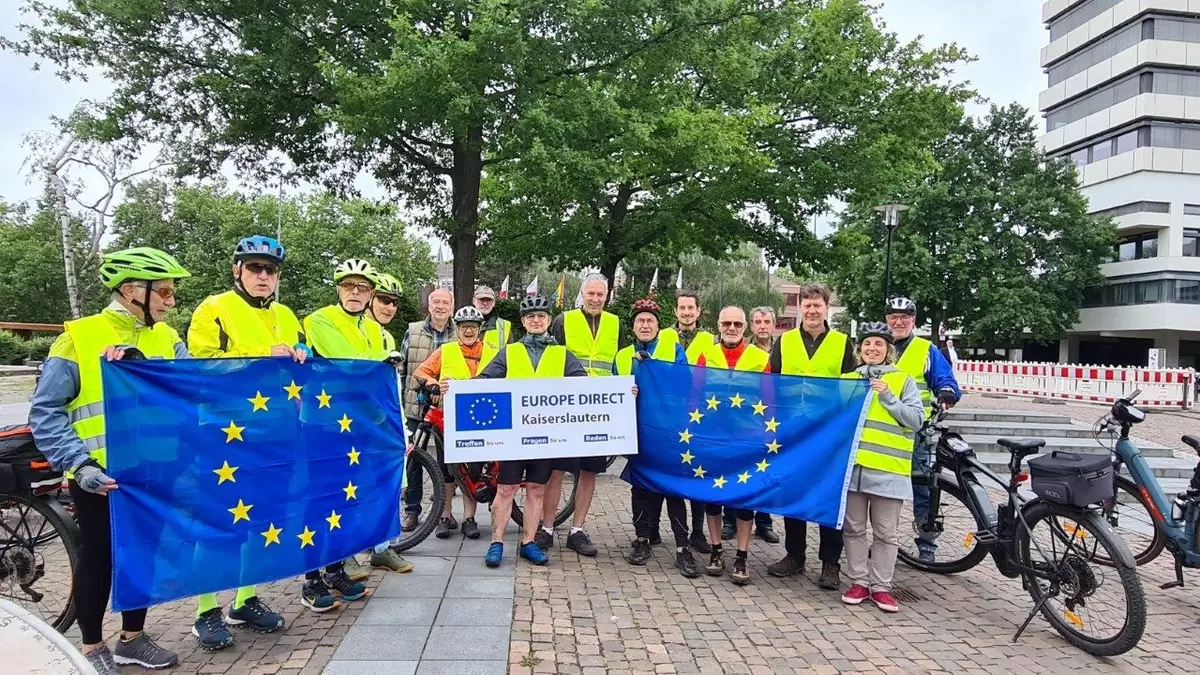 Teilnehmende der Europa-Radtour, Bild: Stadt Kaiserslautern