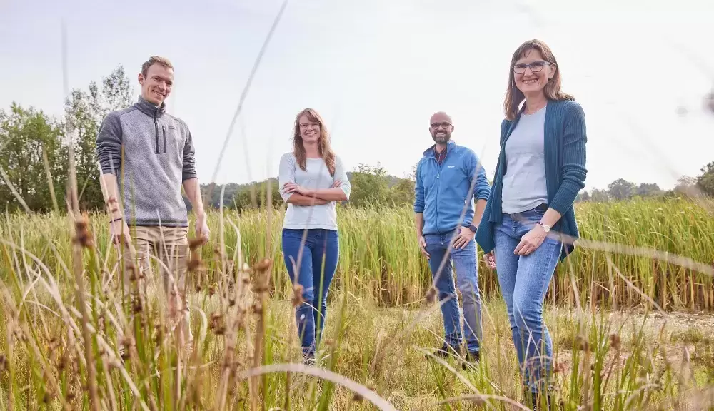 Gruppenbild mit vier Personen: Team Bauleitplanung der EARLP