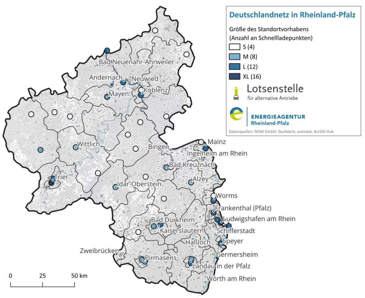 Karte vom Deutschlandnetz