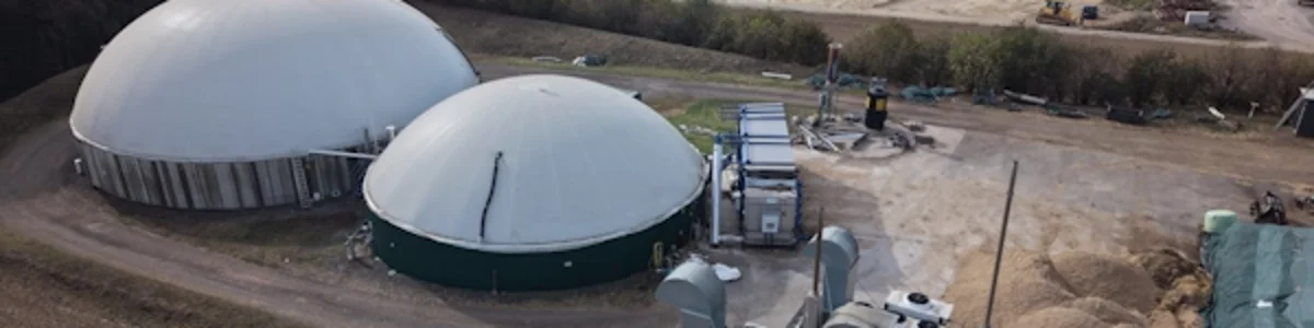 Blick auf Biogasanlage in Hermeskeil
