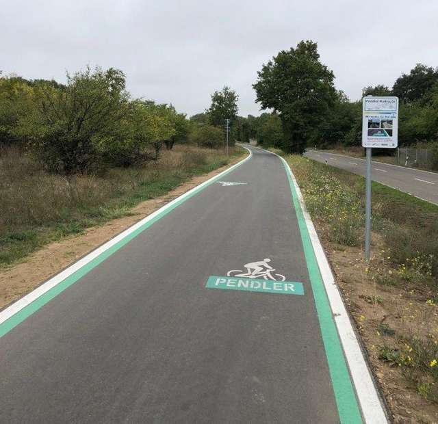 Fahrbahn der Radroute
