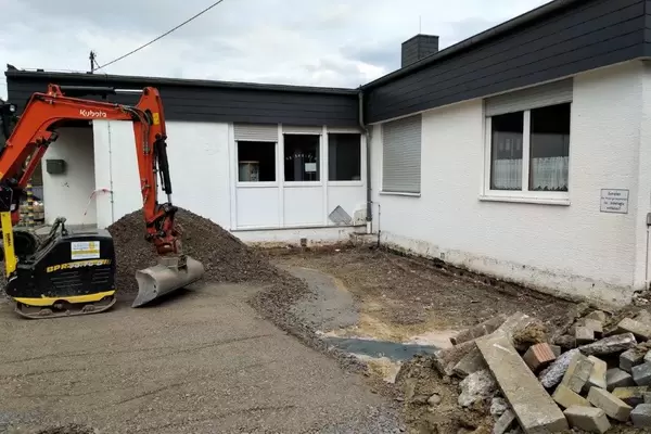 Bauarbeiten am Kindergarten in Rhaunen