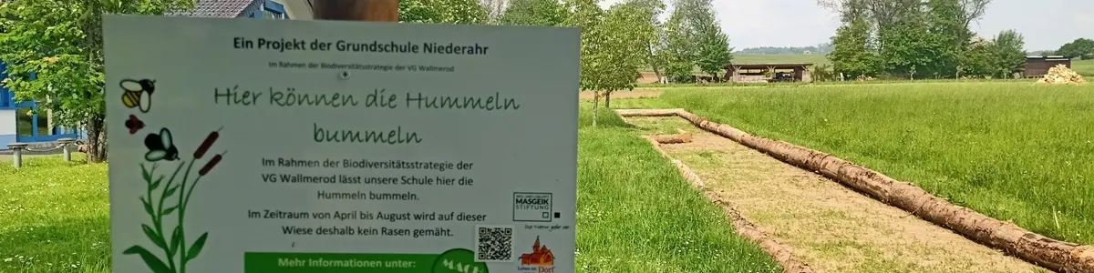 Schild, das in einer Wiese steht