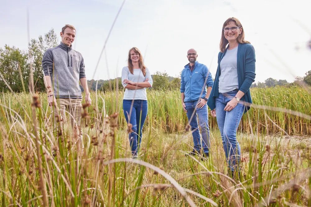 Gruppenbild mit vier Personen: Team Bauleitplanung der EARLP