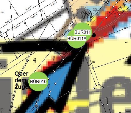 Karte mit den Hochwasservorsorge-Maßnahme in der Ortsgemeinde Bürdenbachn
