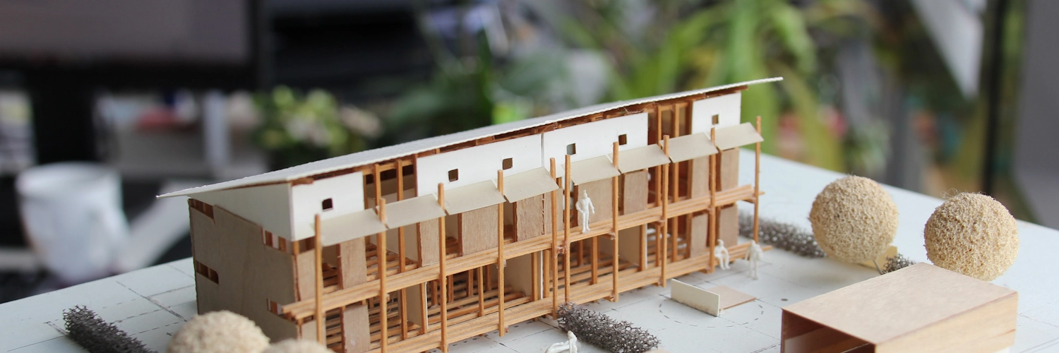 Architektenmodell eine zweigeschossigen Gebäudes