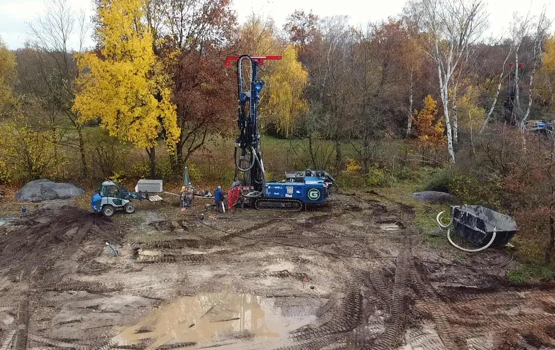 Bohrmaschine im Erdbau